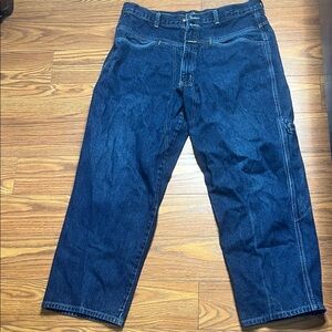 Vintage 90s Marithé François Girbaud Carpenter Jean Men 36x30 Dark Wash Baggy